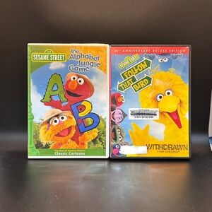 DVD Sesame Street lot ~ Alphabet Jungle Game & Follow That Bird 25th Anniversary